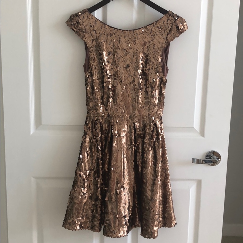 Bebe bronze sequin cocktail dress